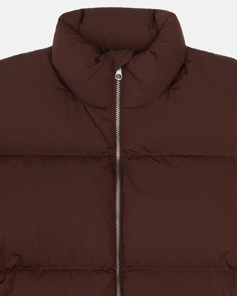 Agasalhos Stussy DOWN PUFFER NYLON Marrom | 10329-IQPF