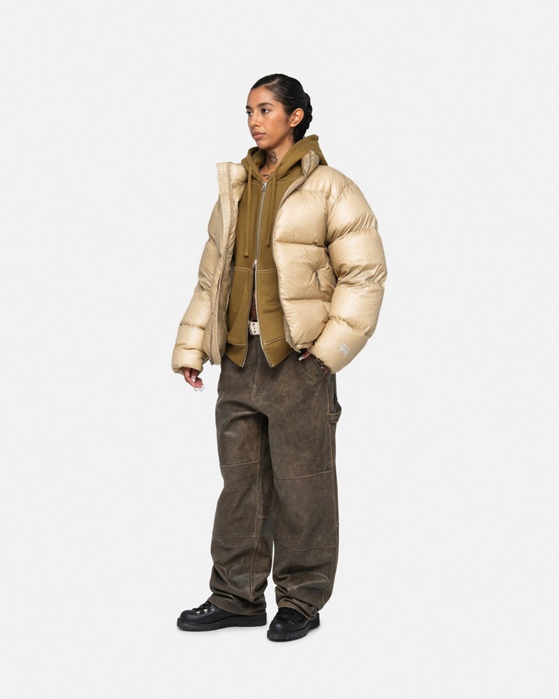 Agasalhos Stussy DOWN PUFFER PARACHUTE RIPSTOP Douradas | 16275-GQMC