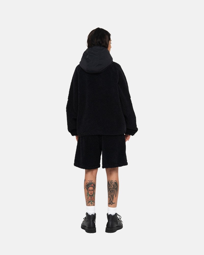 Agasalhos Stussy SHERPA PANELED HOODED JACKET Pretas | 74092-FCGJ