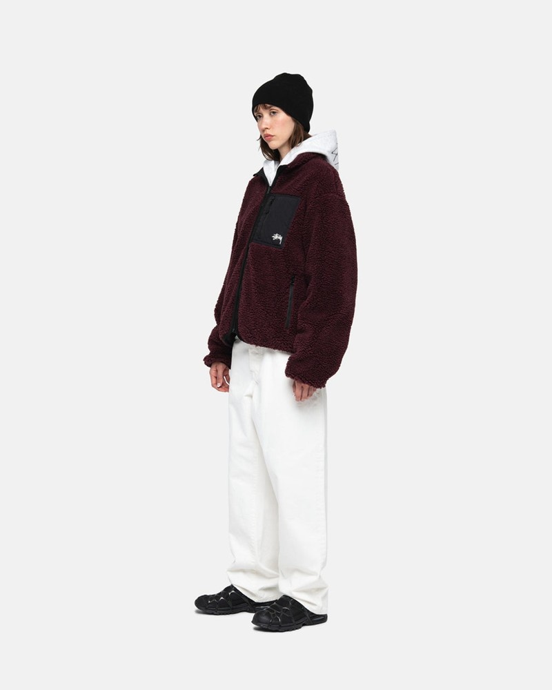 Agasalhos Stussy SHERPA REVERSIBLE JACKET Bordeaux | 02736-KUWA