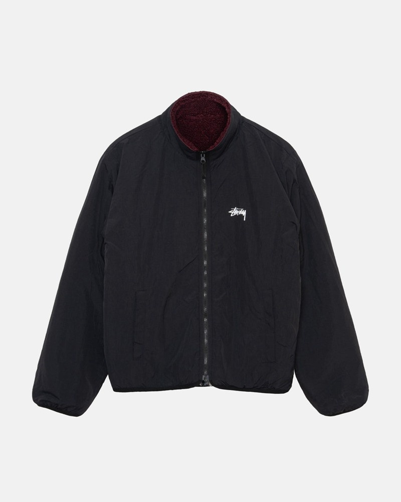 Agasalhos Stussy SHERPA REVERSIBLE JACKET Bordeaux | 02736-KUWA