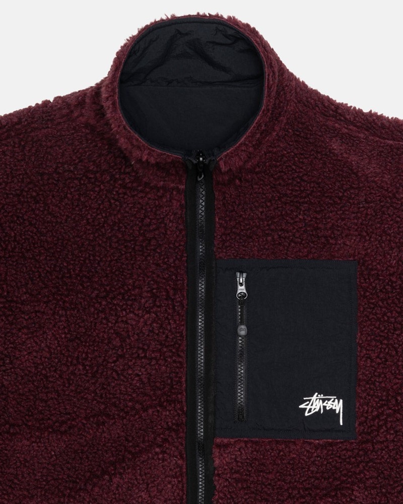 Agasalhos Stussy SHERPA REVERSIBLE JACKET Bordeaux | 02736-KUWA