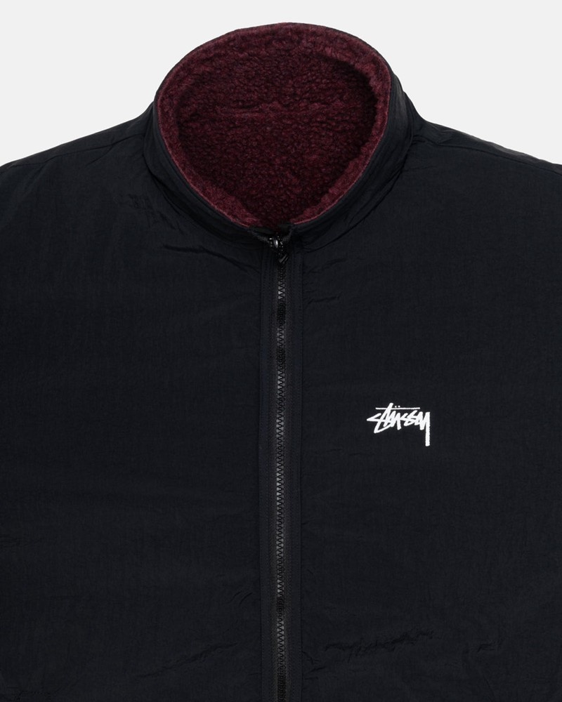 Agasalhos Stussy SHERPA REVERSIBLE JACKET Bordeaux | 02736-KUWA