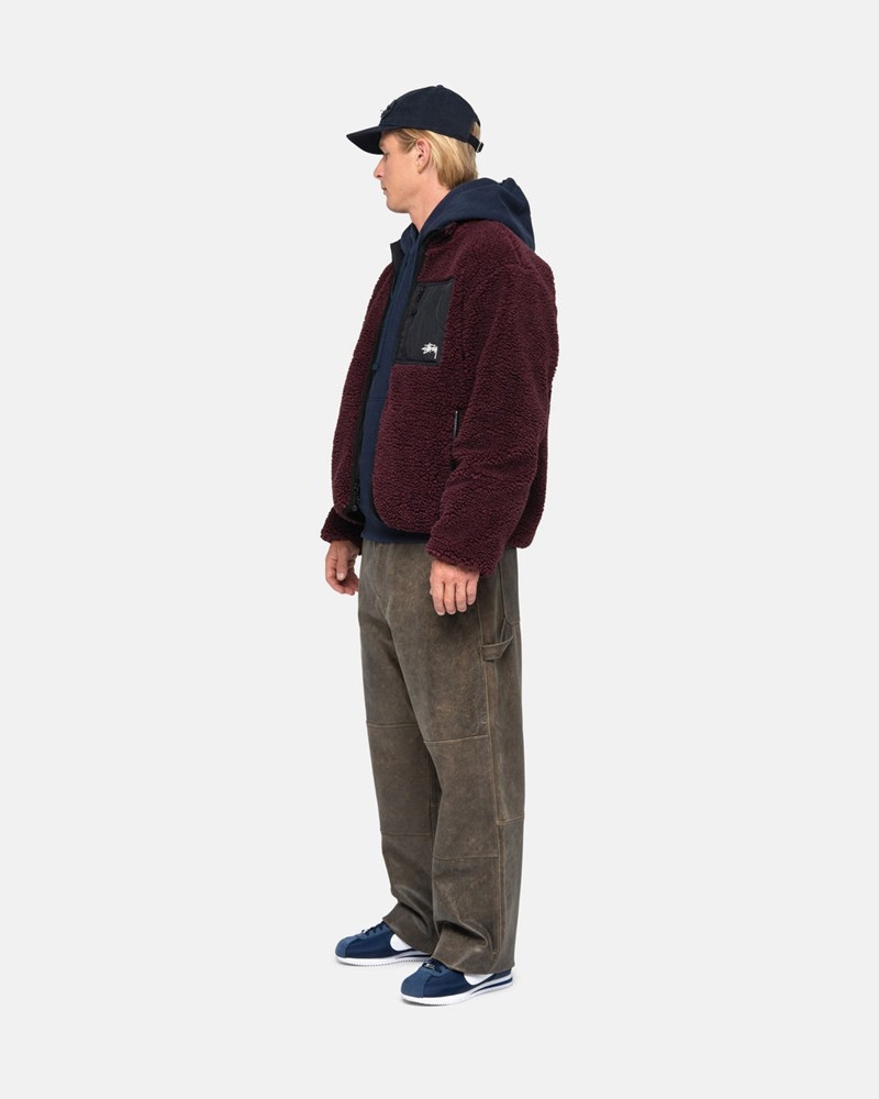 Agasalhos Stussy SHERPA REVERSIBLE JACKET Bordeaux | 02736-KUWA