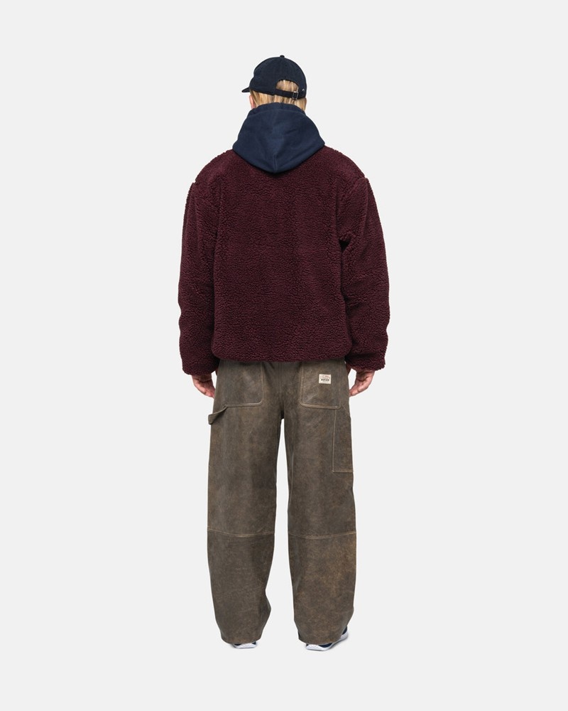 Agasalhos Stussy SHERPA REVERSIBLE JACKET Bordeaux | 02736-KUWA