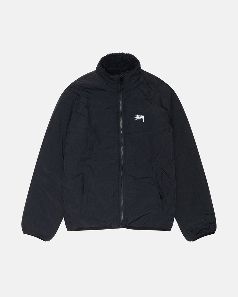 Agasalhos Stussy SHERPA REVERSIBLE JACKET Pretas | 93064-JAGD