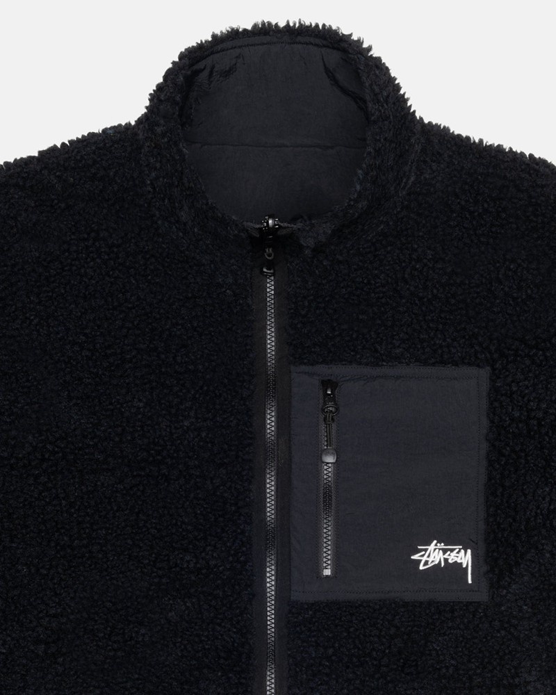 Agasalhos Stussy SHERPA REVERSIBLE JACKET Pretas | 93064-JAGD