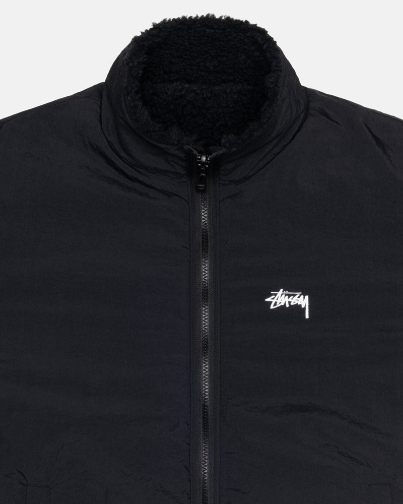 Agasalhos Stussy SHERPA REVERSIBLE JACKET Pretas | 93064-JAGD