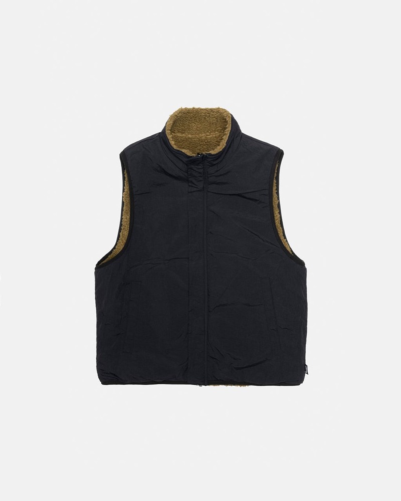 Agasalhos Stussy SHERPA REVERSIBLE VEST Verde Oliva | 14293-DWTU