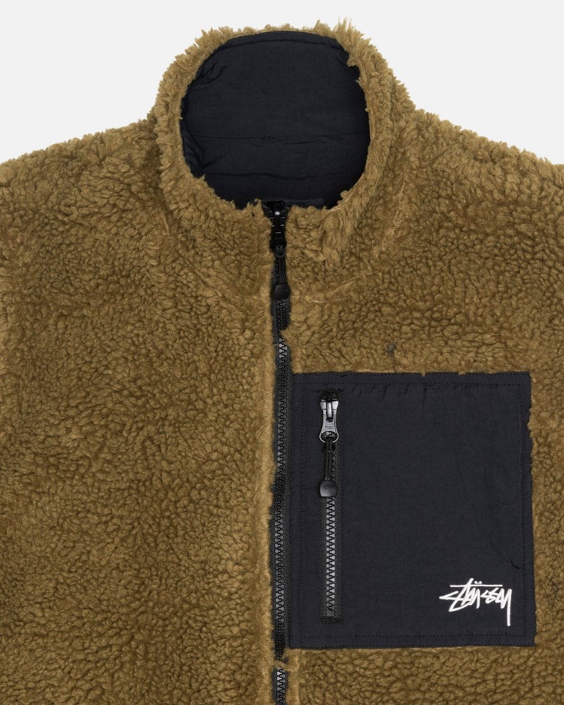 Agasalhos Stussy SHERPA REVERSIBLE VEST Verde Oliva | 14293-DWTU