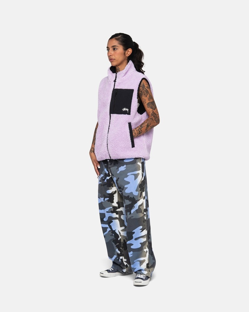 Agasalhos Stussy SHERPA REVERSIBLE VEST Lavanda | 50648-NIRF