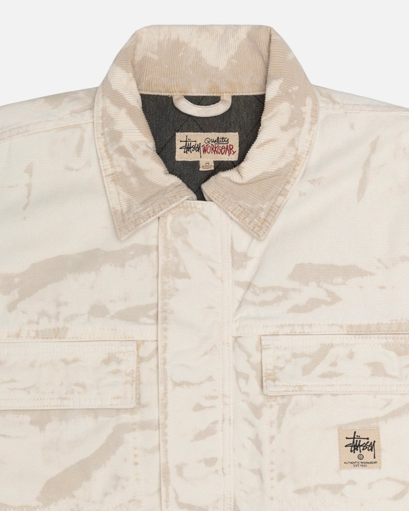 Agasalhos Stussy SHOP JACKET DISTRESSED CANVAS Caqui | 90238-NPRV