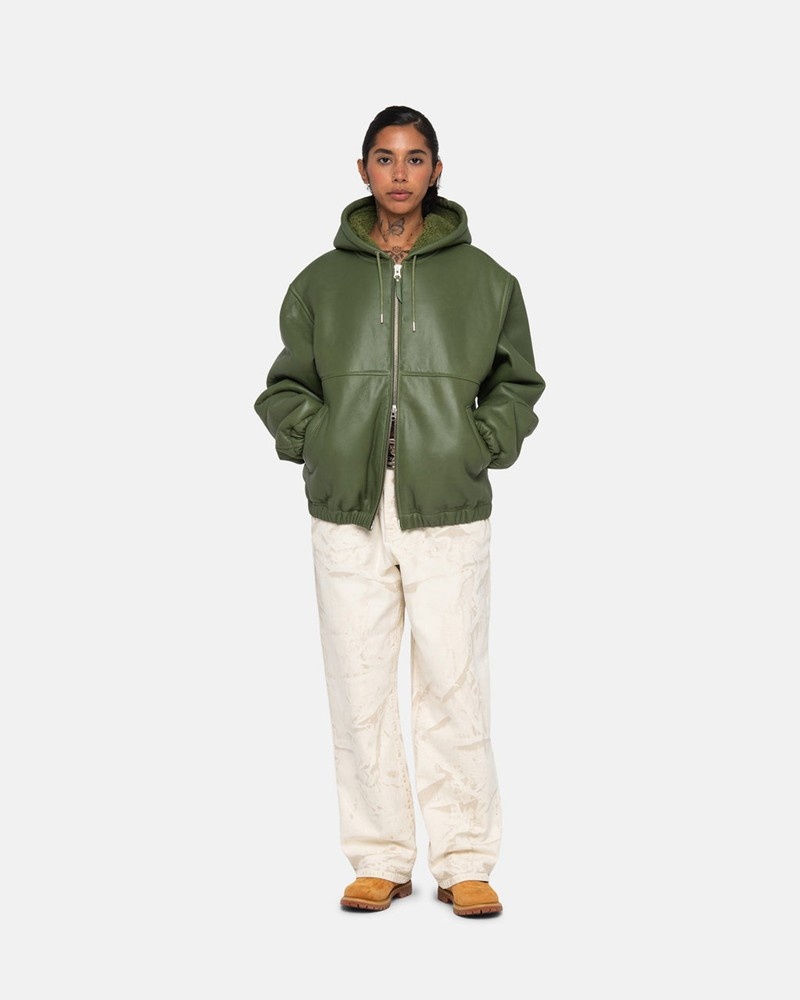 Agasalhos Stussy WORK JACKET SHEARLING Verdes | 76480-BJFD