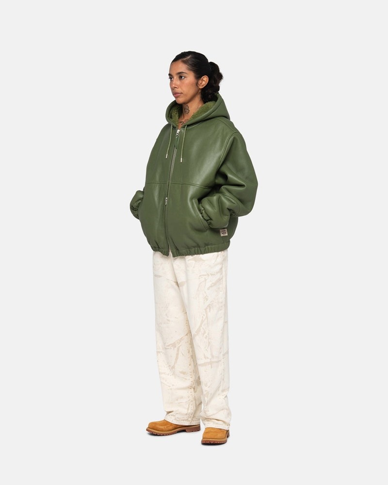 Agasalhos Stussy WORK JACKET SHEARLING Verdes | 76480-BJFD