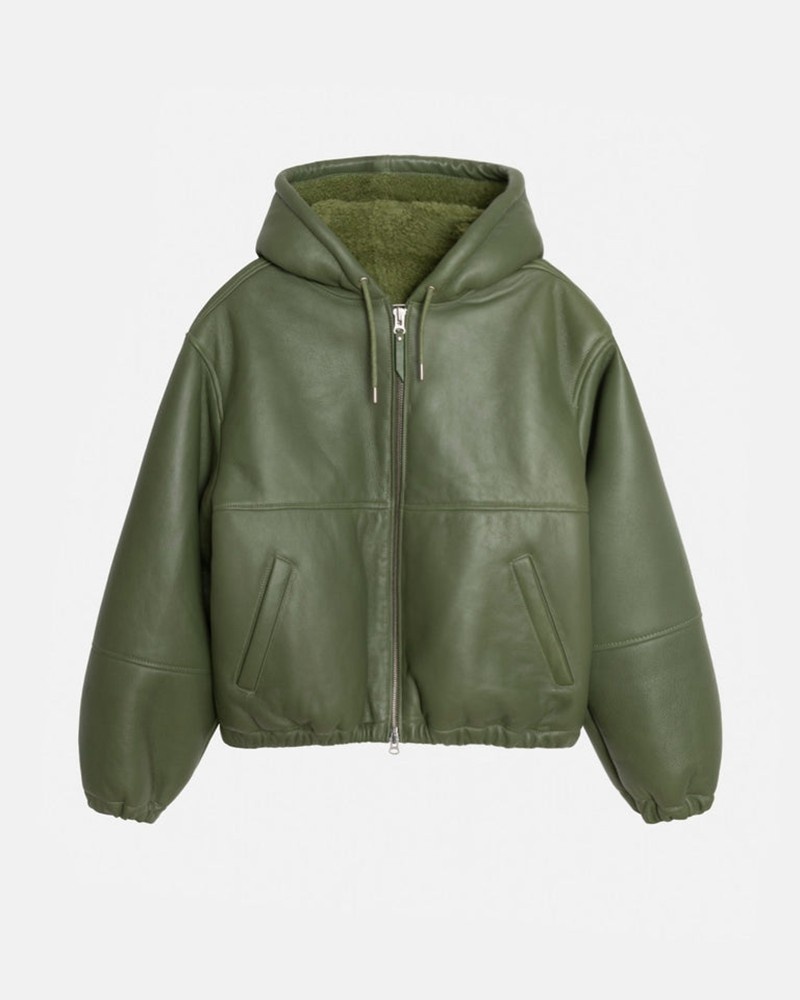 Agasalhos Stussy WORK JACKET SHEARLING Verdes | 76480-BJFD