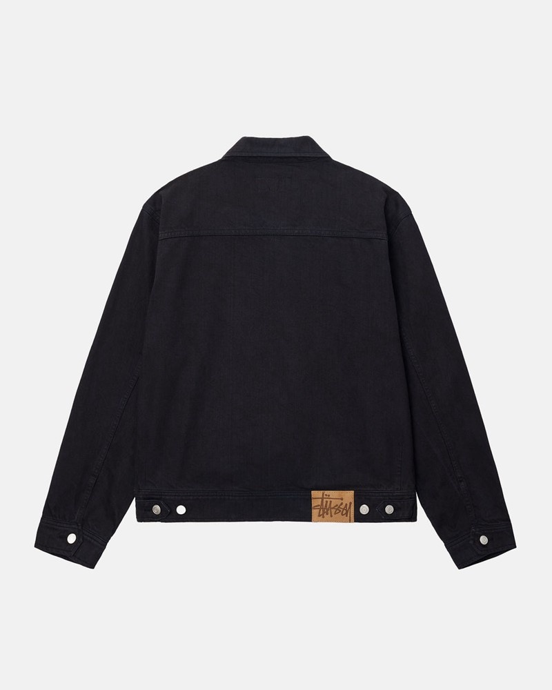 Agasalhos Stussy ZIP WORK JACKET OVERDYED Pretas | 89052-FBVC