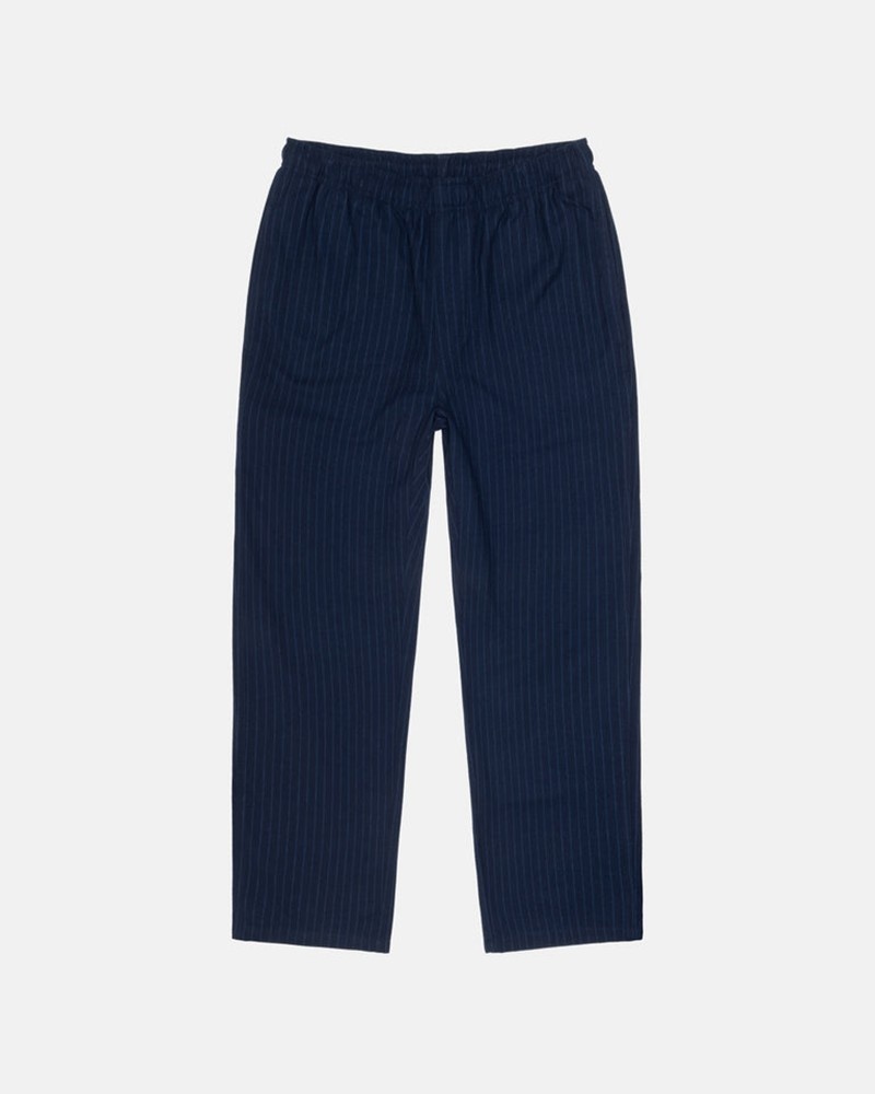 Calças Stussy BEACH PANT WOOL STRIPE Azul Marinho | 75821-WYDB