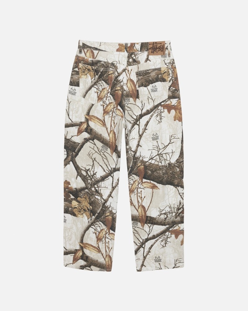 Calças Stussy BIG OL' JEAN REALTREE EDGE Branco | 86741-UCBK