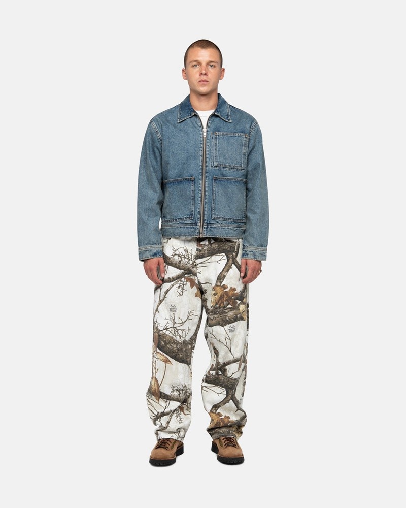 Calças Stussy BIG OL' JEAN REALTREE EDGE Branco | 86741-UCBK