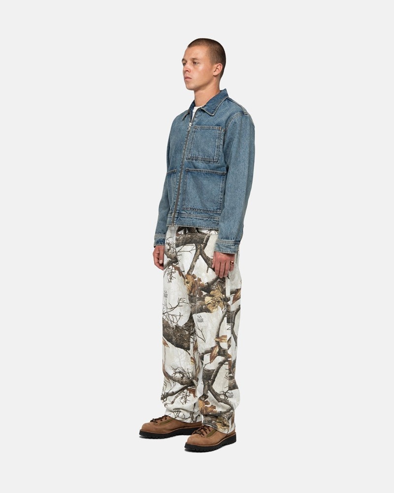 Calças Stussy BIG OL' JEAN REALTREE EDGE Branco | 86741-UCBK