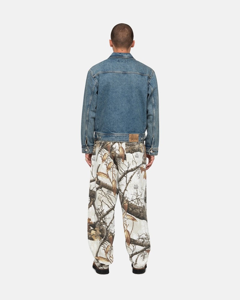 Calças Stussy BIG OL' JEAN REALTREE EDGE Branco | 86741-UCBK