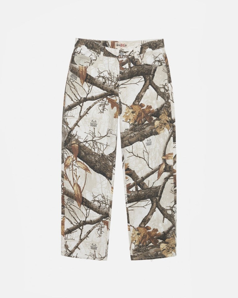 Calças Stussy BIG OL\' JEAN REALTREE EDGE Branco | 86741-UCBK