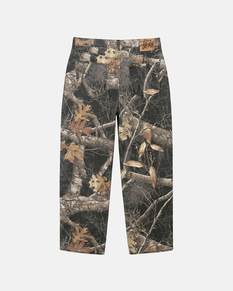 Calças Stussy BIG OL' JEAN REALTREE EDGE Pretas | 73642-BWED