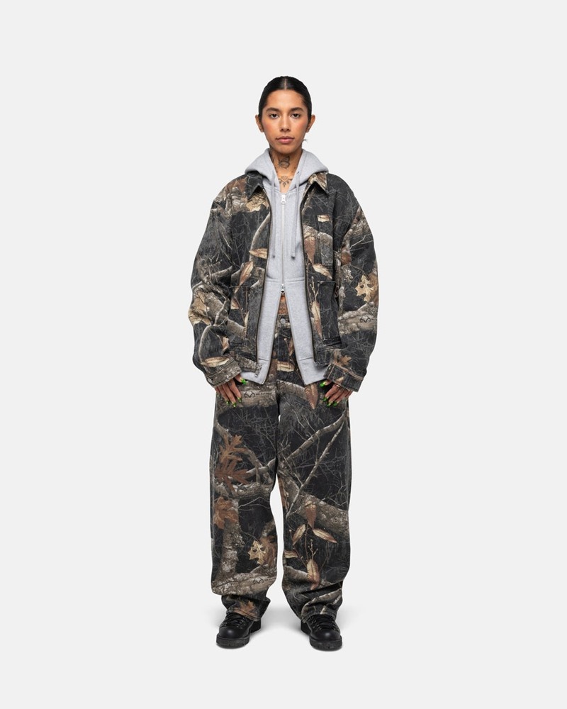 Calças Stussy BIG OL' JEAN REALTREE EDGE Pretas | 73642-BWED