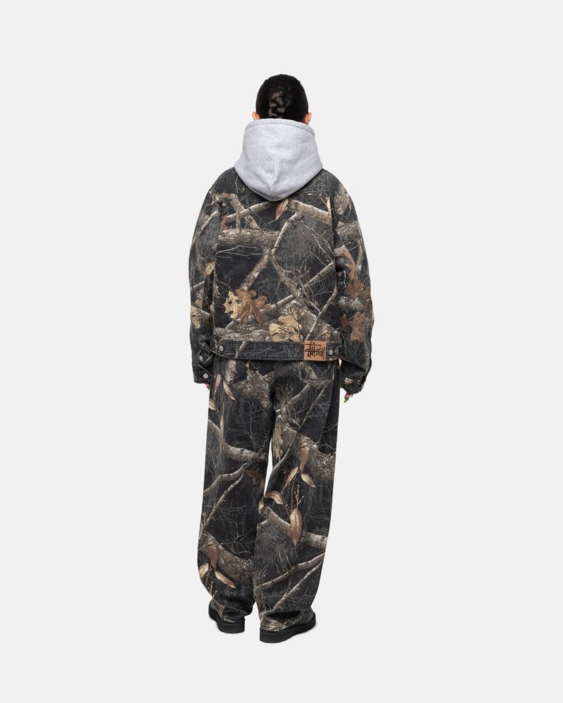 Calças Stussy BIG OL' JEAN REALTREE EDGE Pretas | 73642-BWED