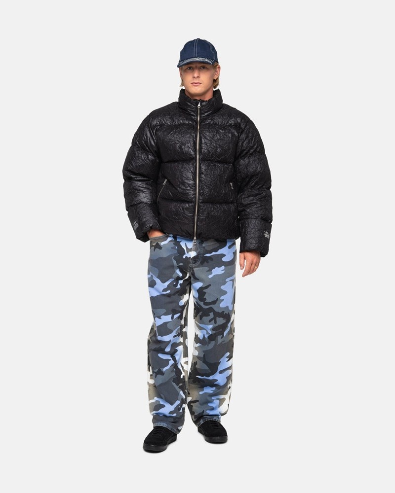 Calças Stussy BIG OL' JEAN SPRAY DYE CANVAS Azuis Camufladas | 97823-UHAK