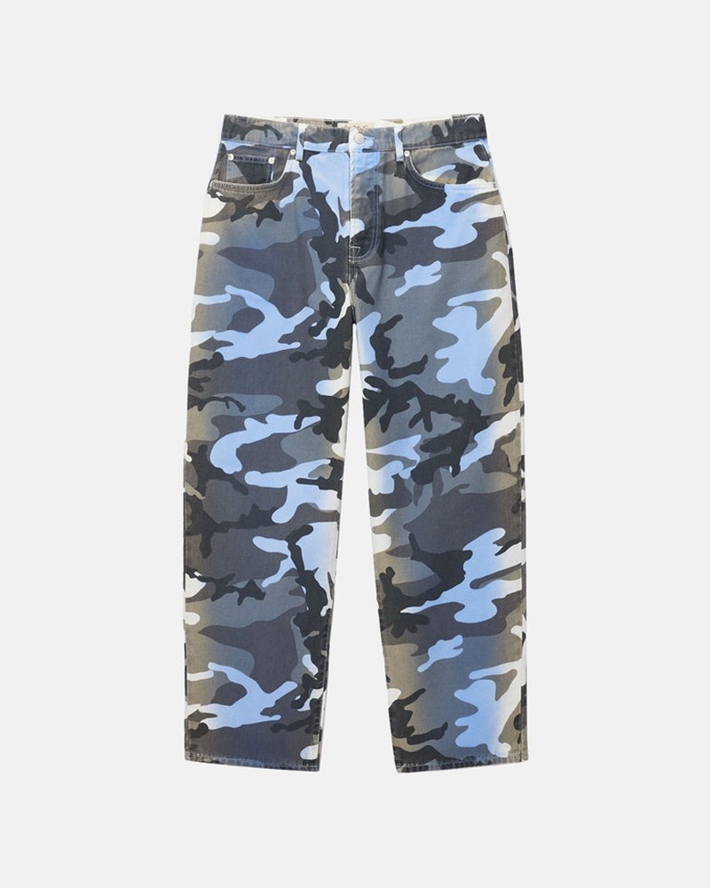 Calças Stussy BIG OL\' JEAN SPRAY DYE CANVAS Azuis Camufladas | 97823-UHAK