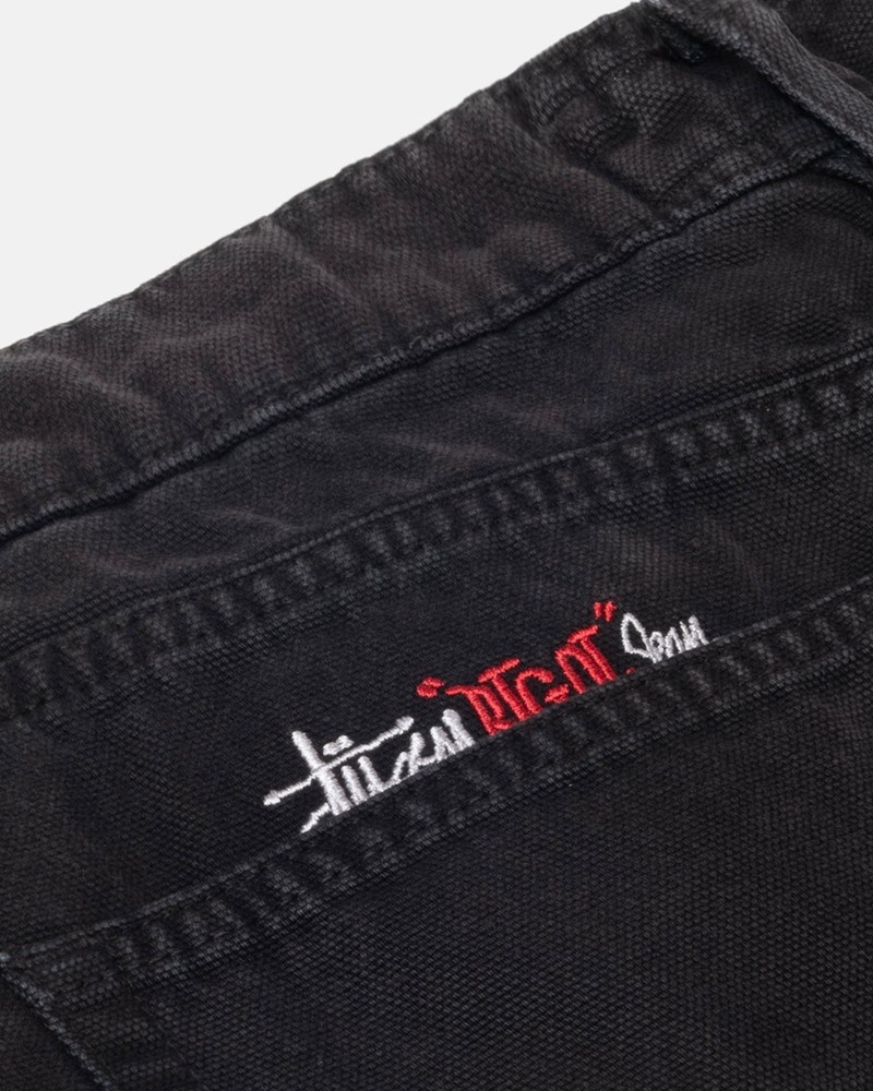 Calças Stussy BIG OL' JEAN WASHED CANVAS Pretas | 56712-YCSK