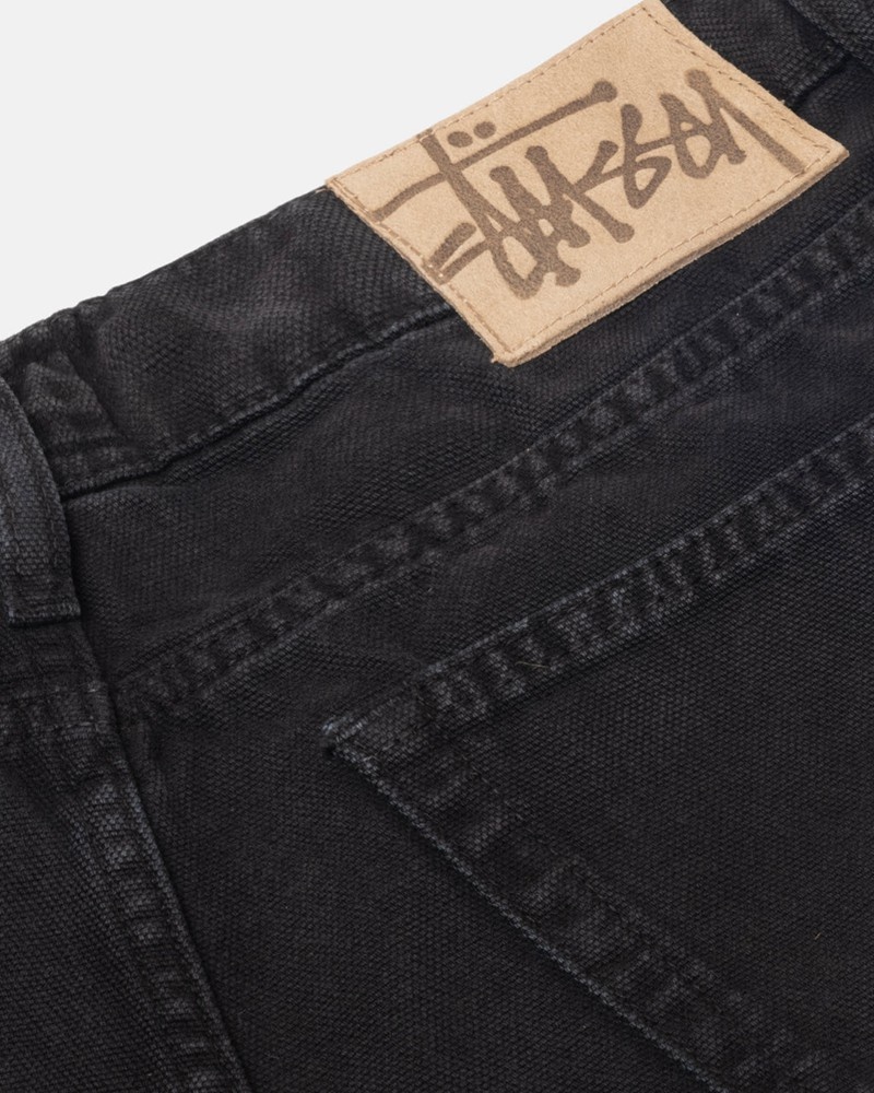 Calças Stussy BIG OL' JEAN WASHED CANVAS Pretas | 56712-YCSK