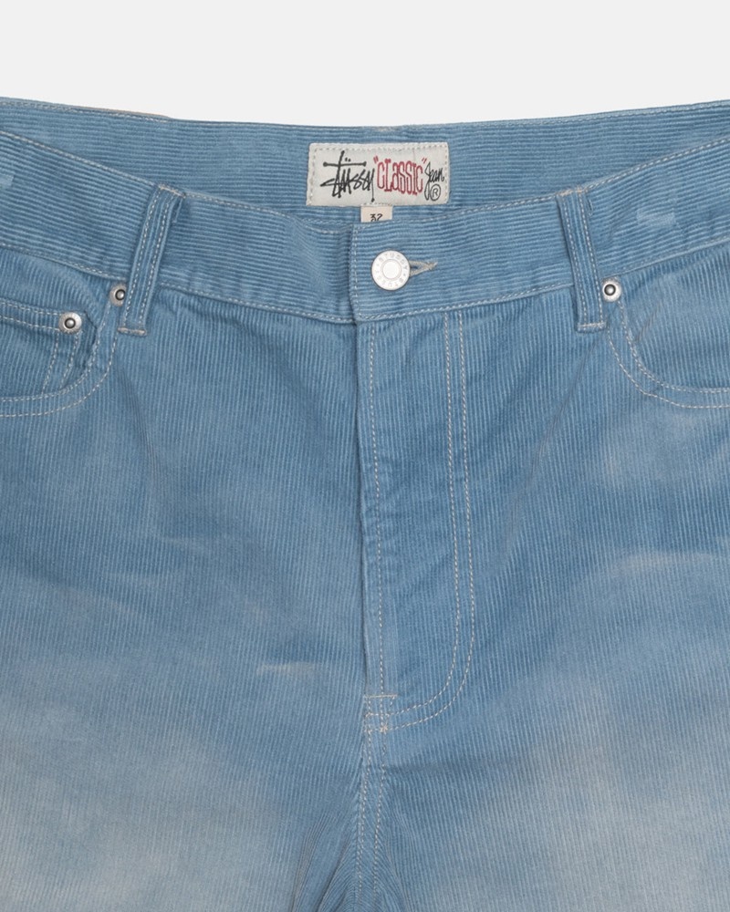 Calças Stussy CLASSIC JEAN FADED CORDUROY Azuis | 14753-LBXS