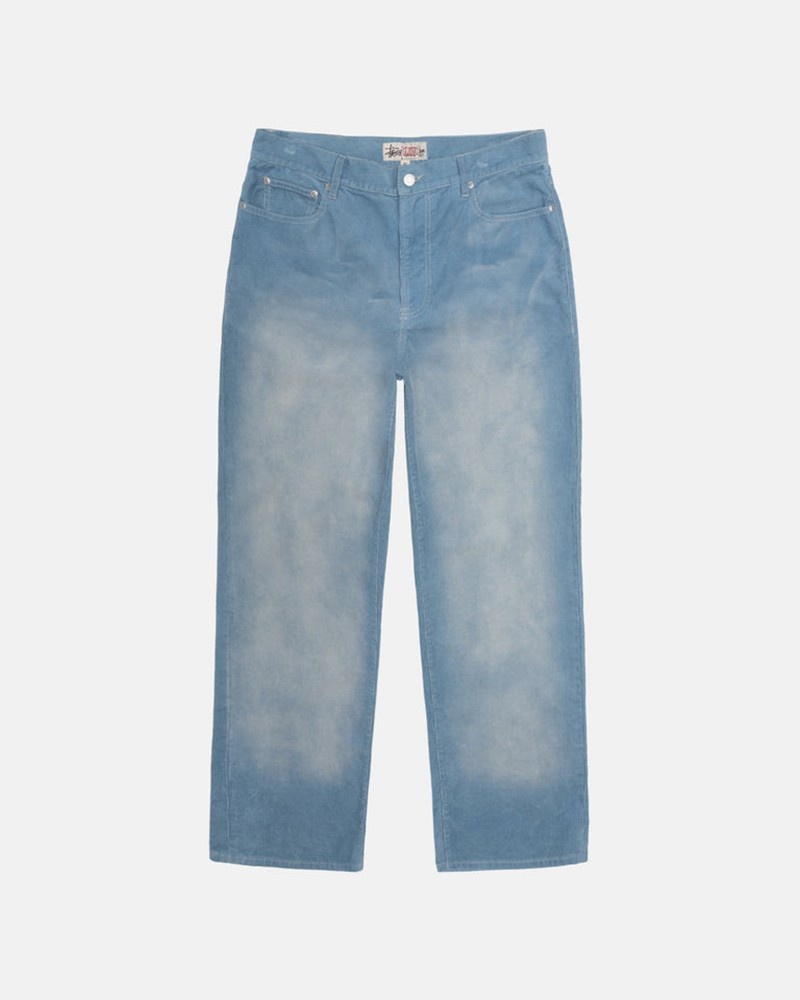 Calças Stussy CLASSIC JEAN FADED CORDUROY Azuis | 14753-LBXS