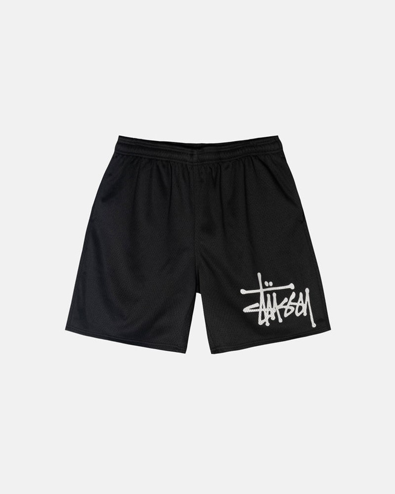 Calças Stussy MESH SHORT BIG BASIC Pretas | 82376-YFWI