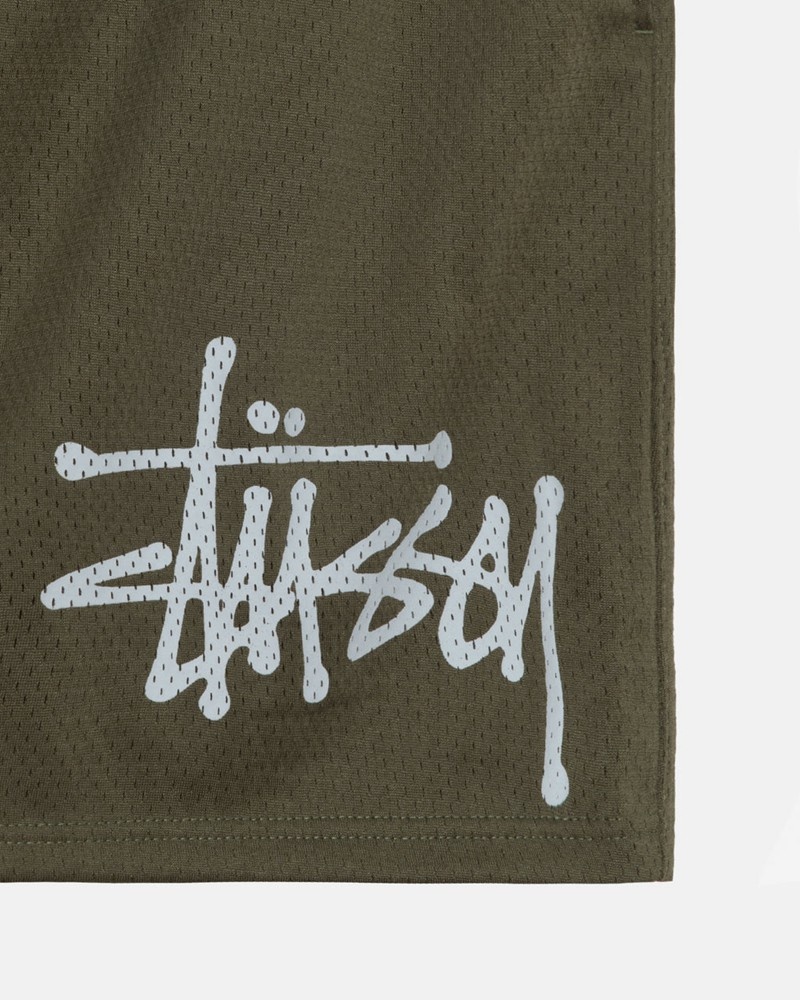 Calças Stussy MESH SHORT BIG BASIC Verde Oliva | 56781-CZBS