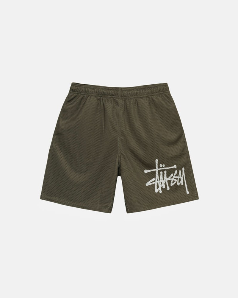 Calças Stussy MESH SHORT BIG BASIC Verde Oliva | 56781-CZBS