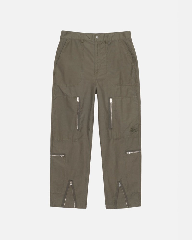 Calças Stussy NYCO FLIGHT PANT Verde Oliva | 10786-HOTK