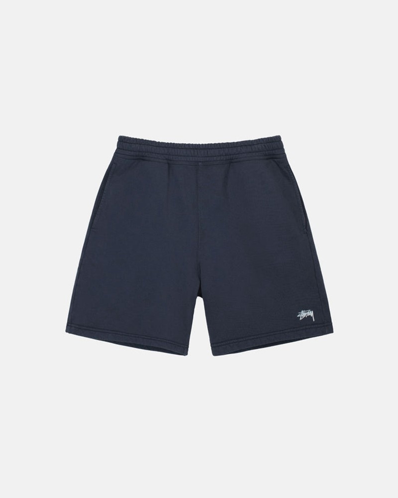 Calças Stussy STOCK LOGO SWEATSHORT Azul Marinho | 07159-OVLE