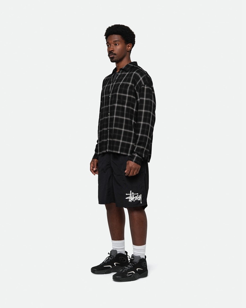 Calças Stussy WATER SHORT BIG BASIC Pretas | 76493-KBNH