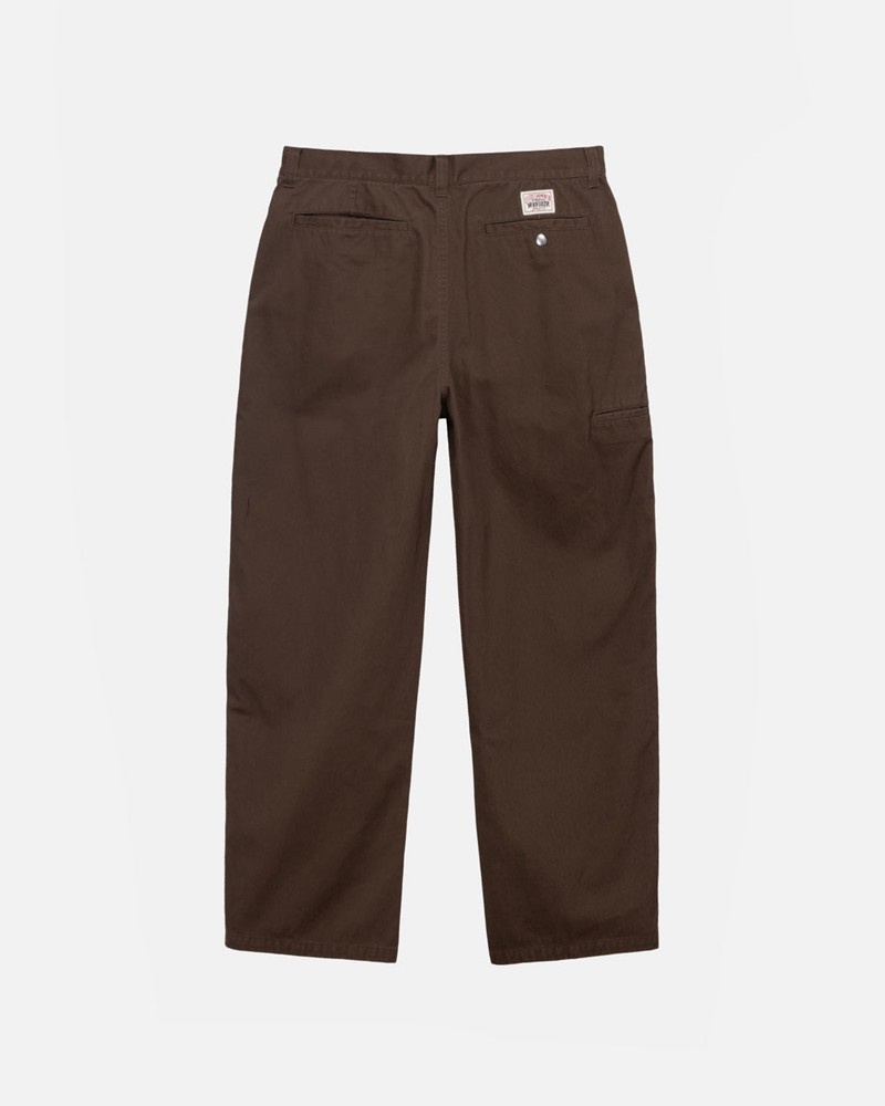 Calças Stussy WORKGEAR TROUSER TWILL Marrom | 68152-RIFT