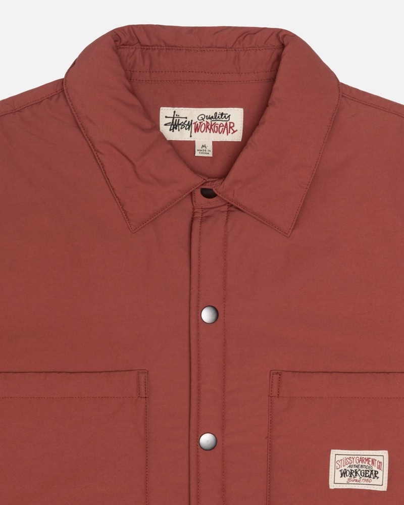 Camisas Stussy PADDED TECH OVER Vermelhas Escuro | 89201-KYRC