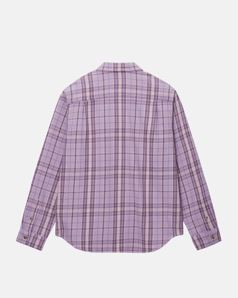 Camisas Stussy STONES PLAID Lavanda | 02935-TDAI