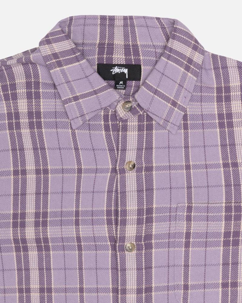 Camisas Stussy STONES PLAID Lavanda | 02935-TDAI