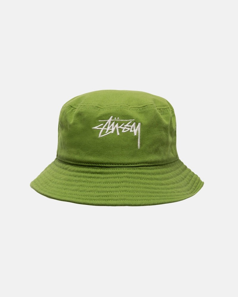 Chapéu Stussy BUCKET HAT BIG STOCK Verdes | 64029-CDUJ