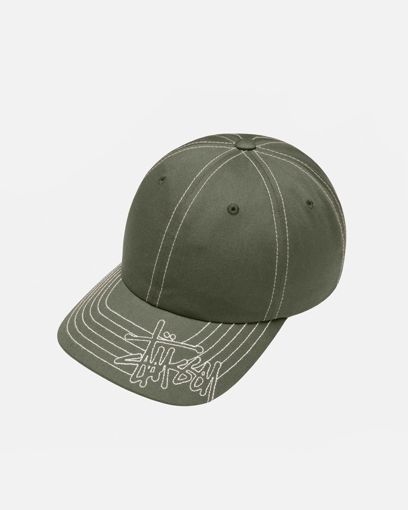 Chapéu Stussy LOW PRO BASIC STITCH STRAPBACK Verde Oliva | 36924-MHKC