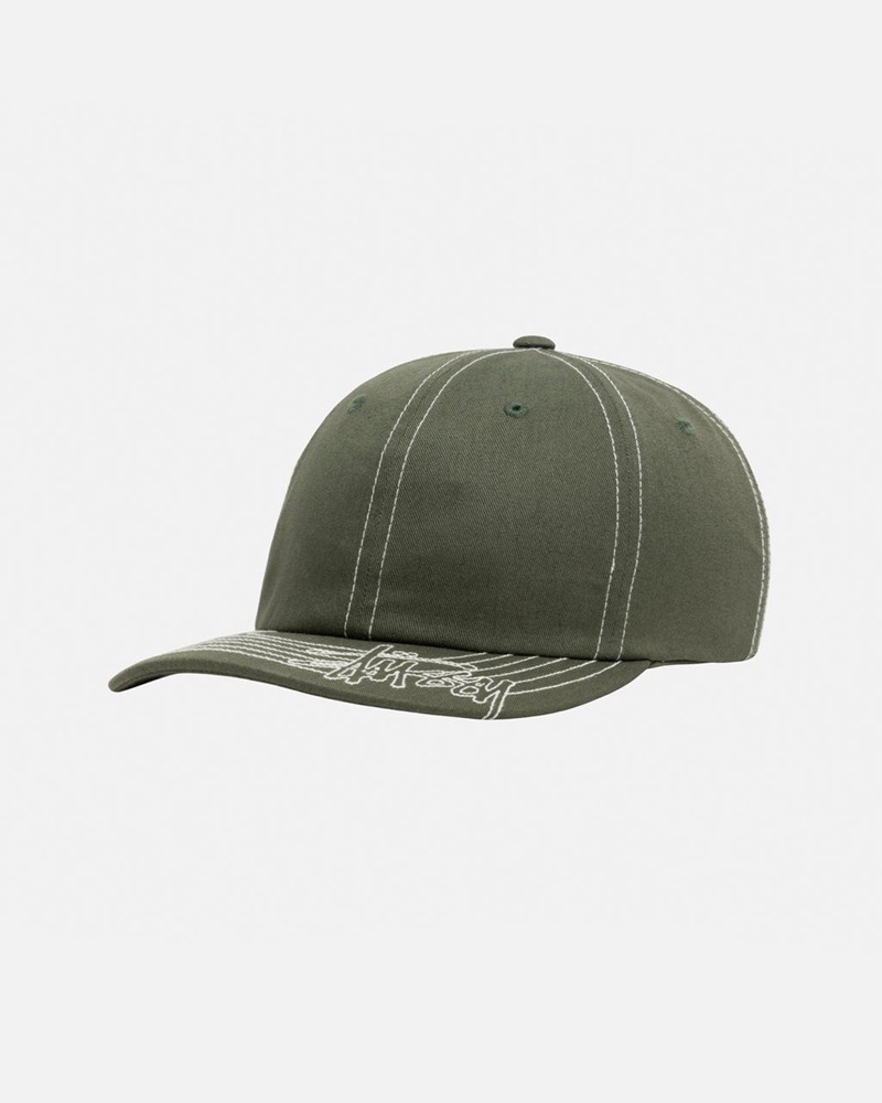 Chapéu Stussy LOW PRO BASIC STITCH STRAPBACK Verde Oliva | 36924-MHKC