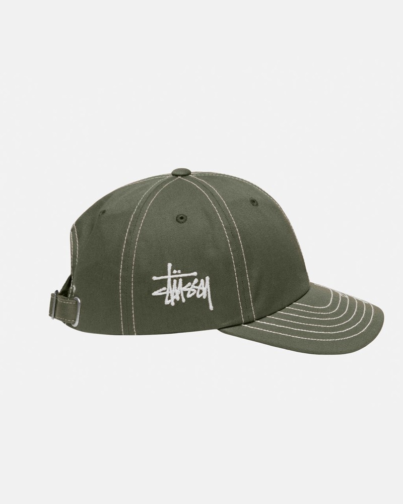 Chapéu Stussy LOW PRO BASIC STITCH STRAPBACK Verde Oliva | 36924-MHKC