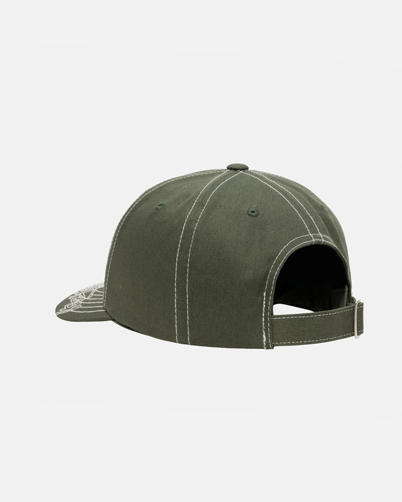 Chapéu Stussy LOW PRO BASIC STITCH STRAPBACK Verde Oliva | 36924-MHKC